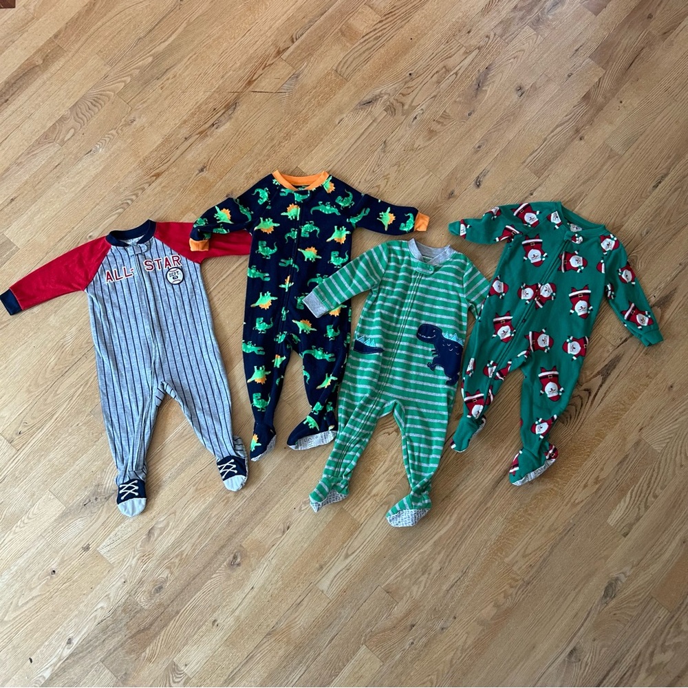 Lot of 4 footie pajamas